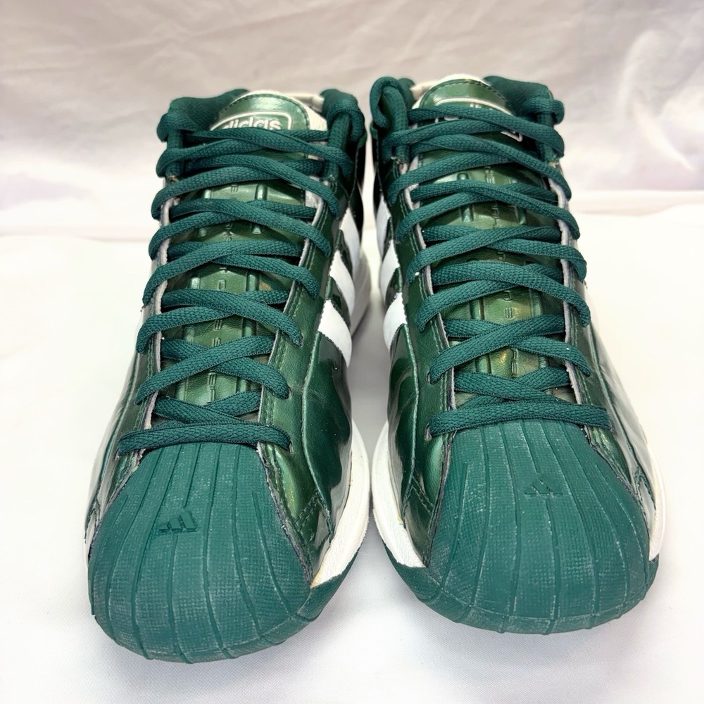 VTG 2002 Adidas Pro Model Mid Basketball Shoes Men's US 11 Green Metallic Y2K - Picture 3 of 16